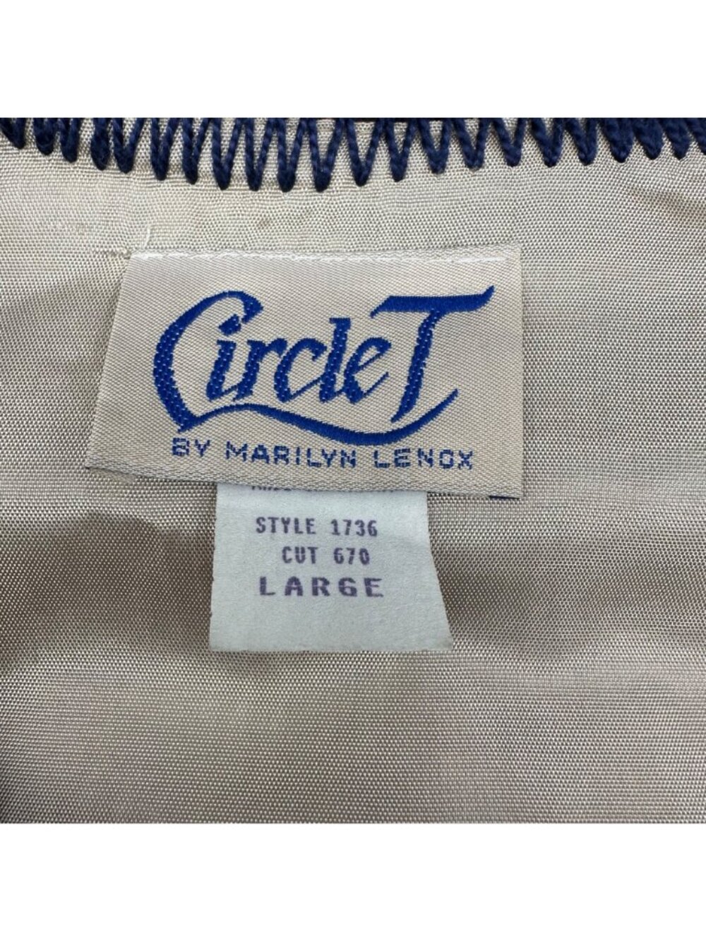 Vintage Western Vest Circle T Marilyn Lenox Large Aztec Tapestry Whip Stitch - Picture 4 of 9